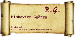 Miskovics György névjegykártya