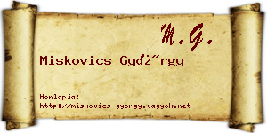 Miskovics György névjegykártya