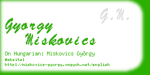 gyorgy miskovics business card